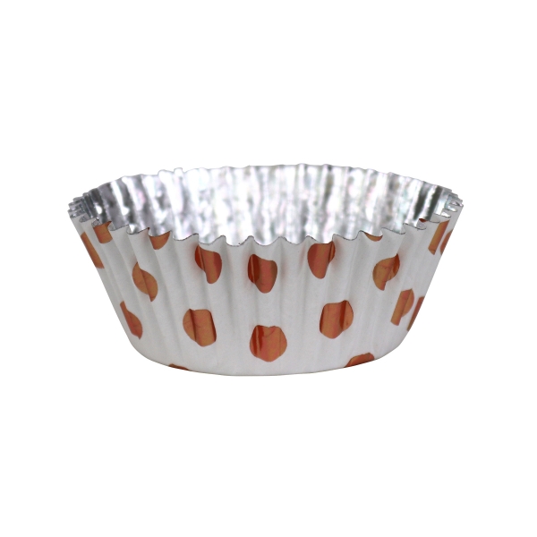 Cupcake Baking Cases - Rose Gold Polka Dots